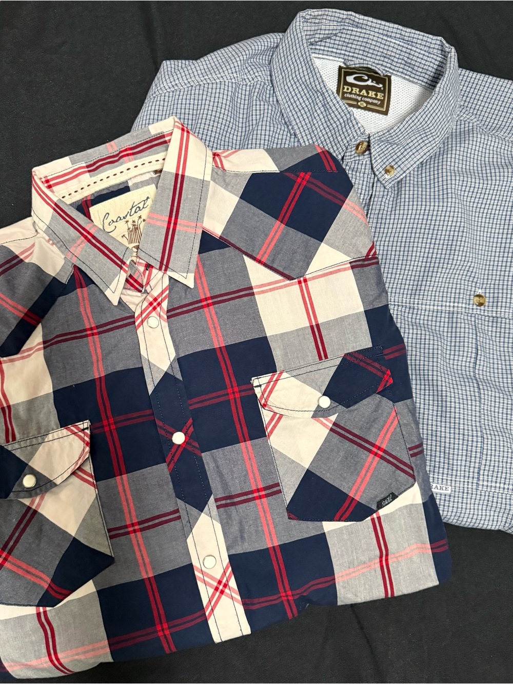 Lot Of 2 Men’s XL Short Sleeve Button Up Breathable Shirts, Drake & Coastal